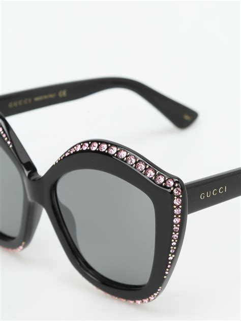 gucci sunglasses womens pink|pink Gucci sunglasses with rhinestones.